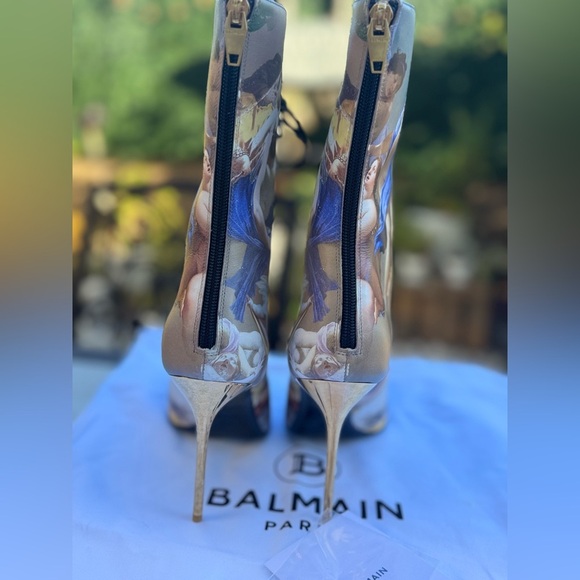 Balmain Multicolor Artistic Print Heeled Uria Boots - Picture 15 of 16